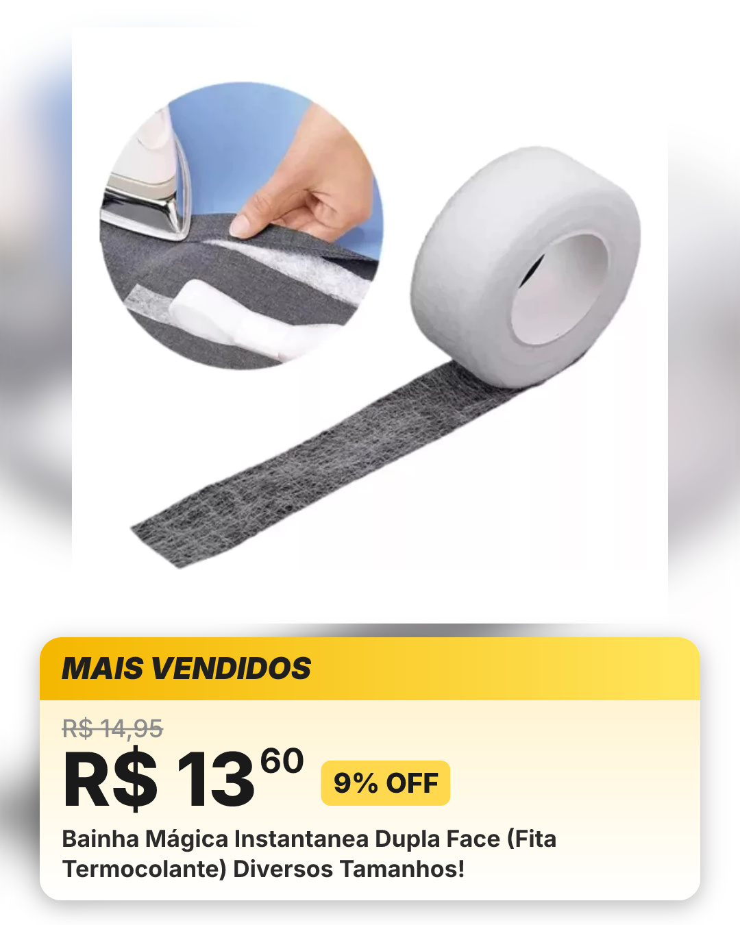 Bainha Mágica Instantanea Dupla Face (Fita Termocolante) Diversos Tamanhos!