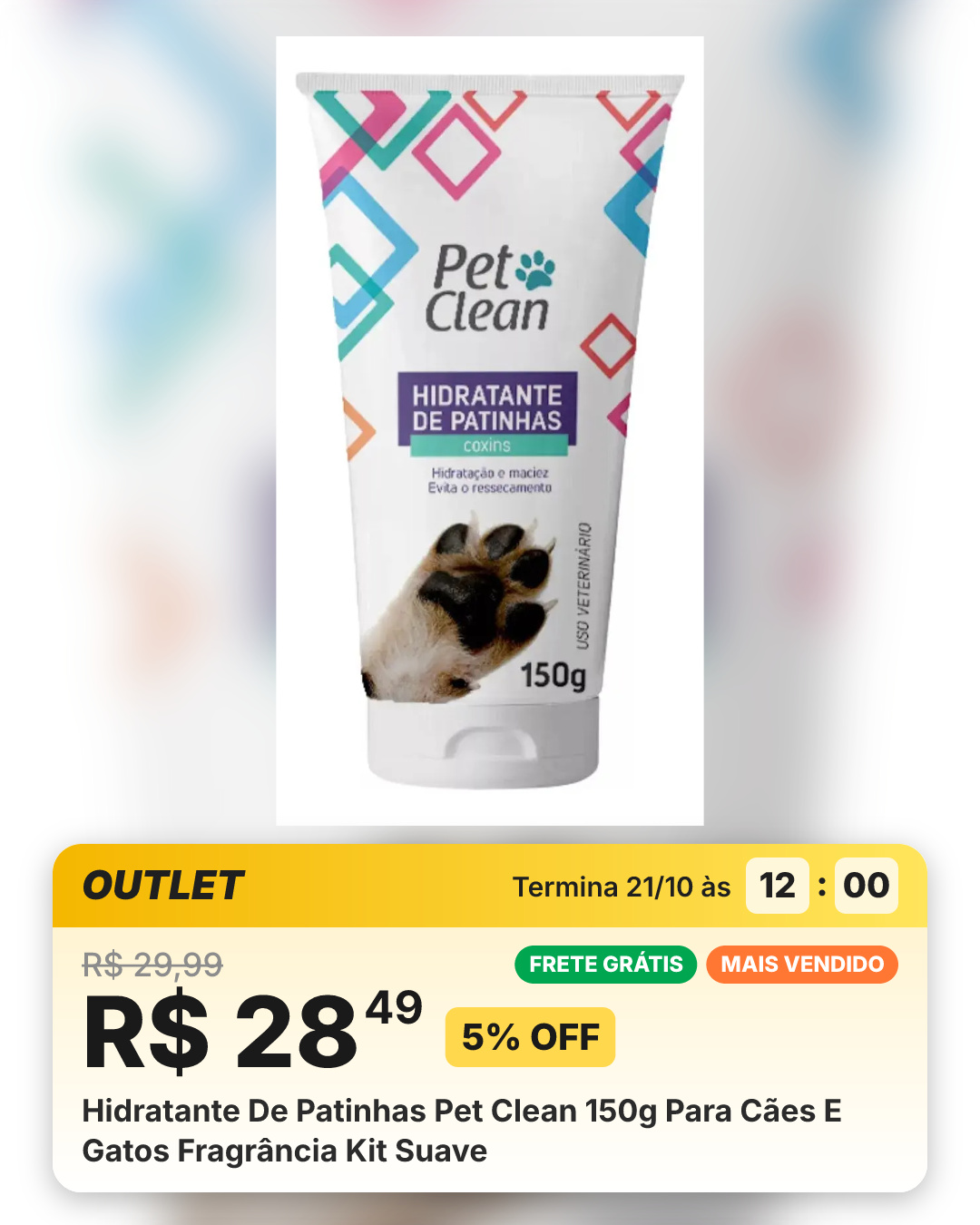 Hidratante De Patinhas Pet Clean 150g Para Cães E Gatos Fragrância Kit Suave