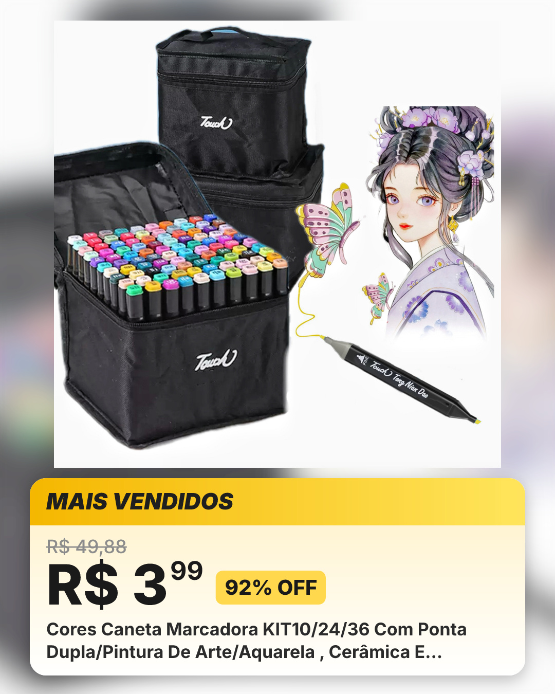 Cores Caneta Marcadora KIT10/24/36 Com Ponta Dupla/Pintura De Arte/Aquarela , Cerâmica E Construção