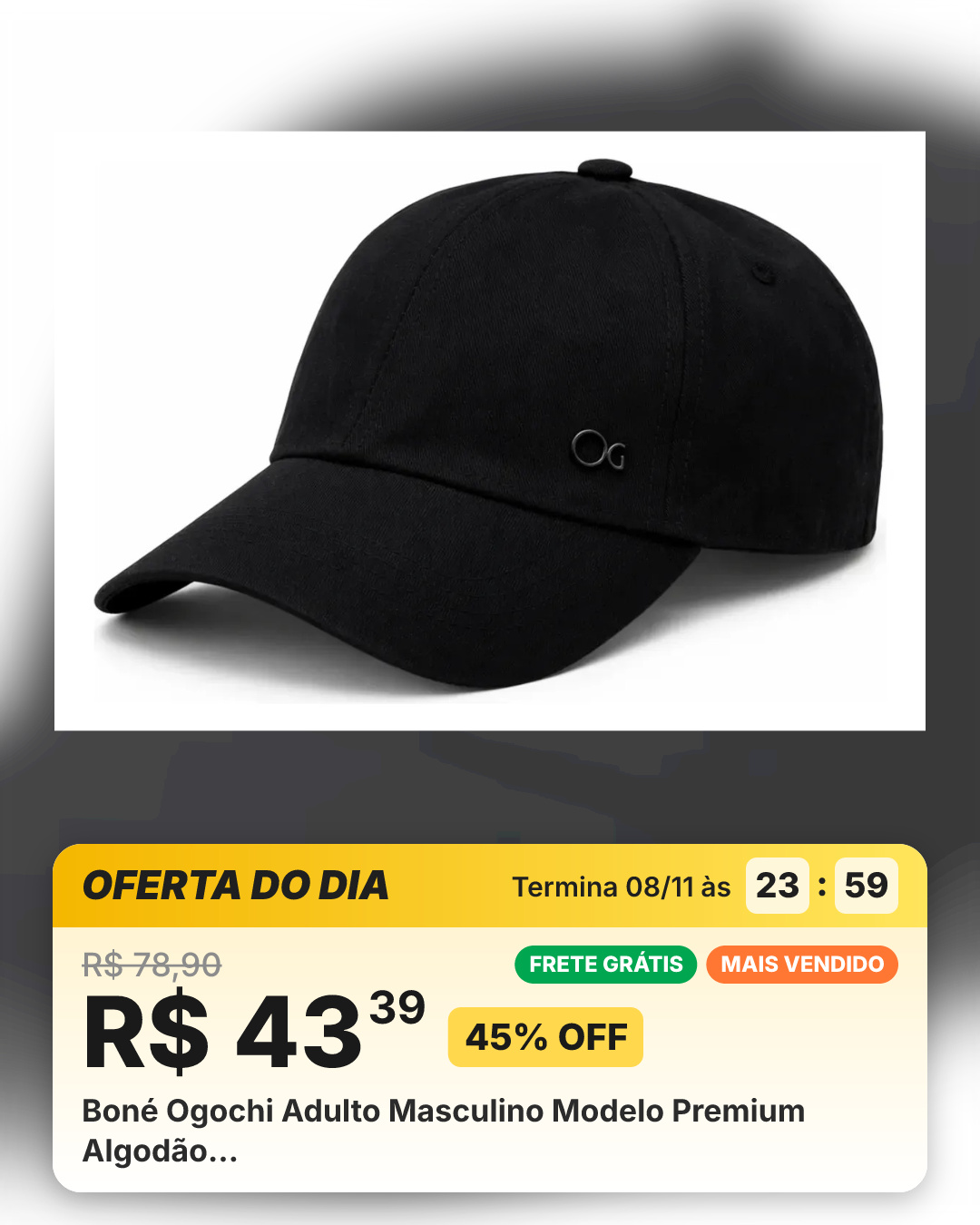 Boné Ogochi Adulto Masculino Modelo Premium Algodão…