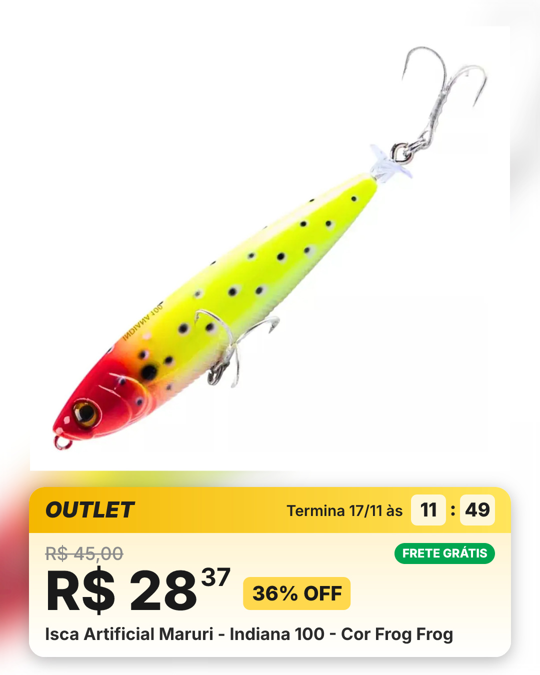 Isca Artificial Maruri - Indiana 100 - Cor Frog Frog