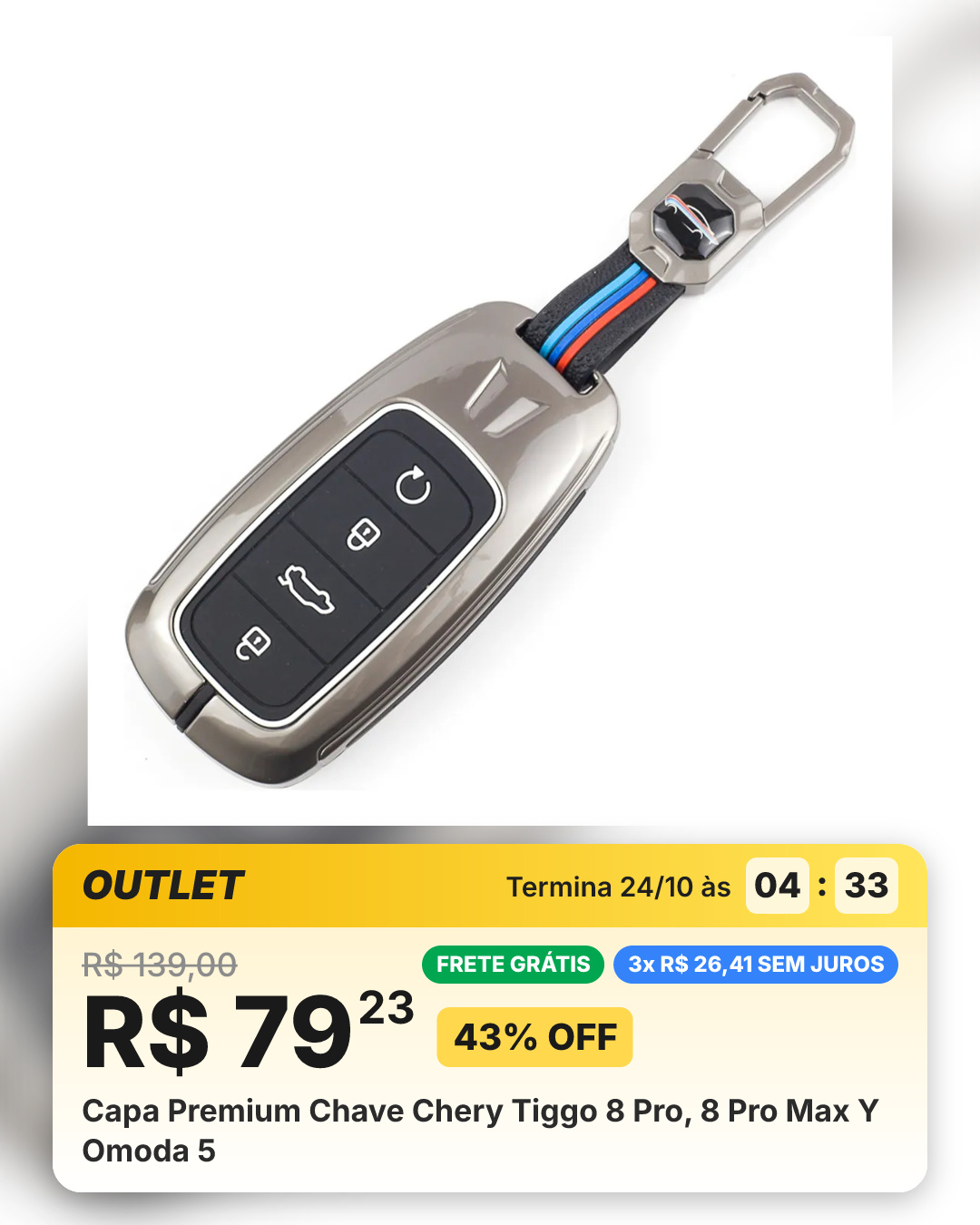 Capa Premium Chave Chery Tiggo 8 Pro, 8 Pro Max Y Omoda 5