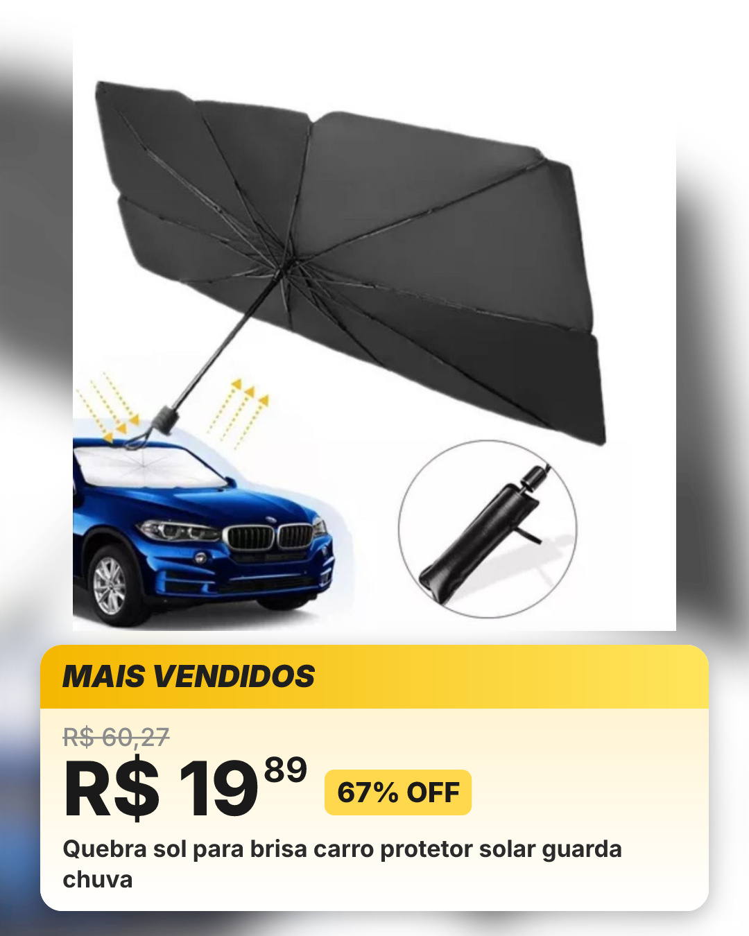 Quebra sol para brisa carro protetor solar guarda chuva