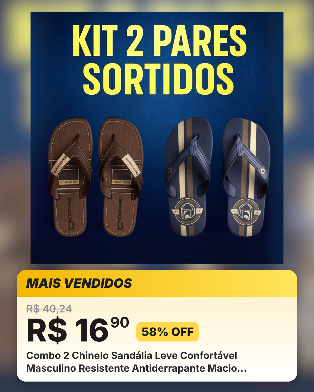 Combo 2 Chinelo Sandália Leve Confortável Masculino Resistente Antiderrapante Macio Ortopédico
