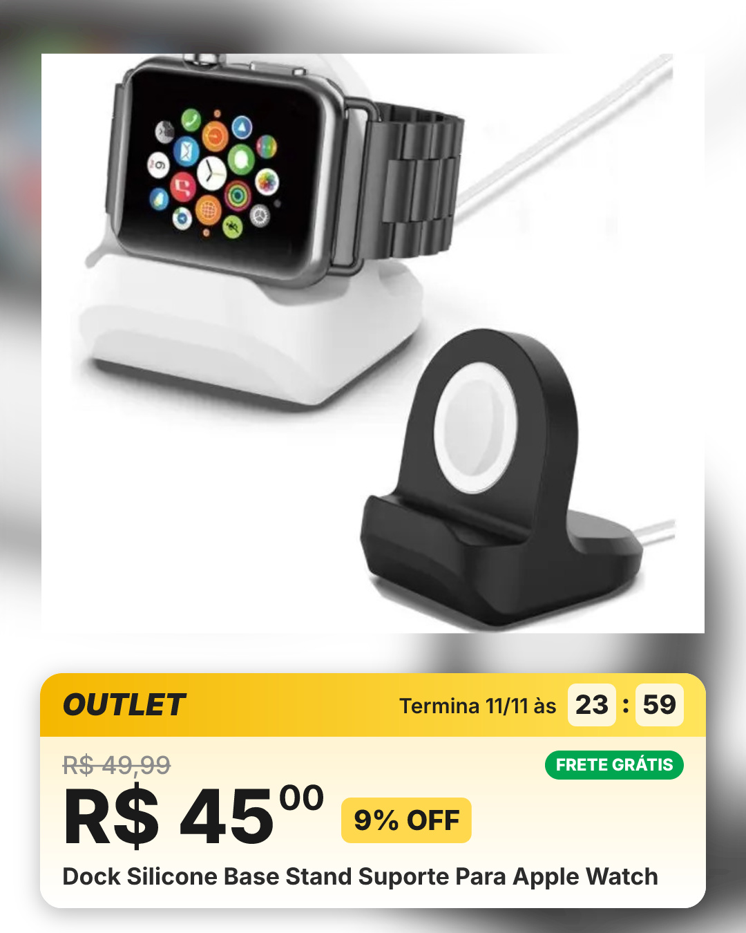 Dock Silicone Base Stand Suporte Para Apple Watch