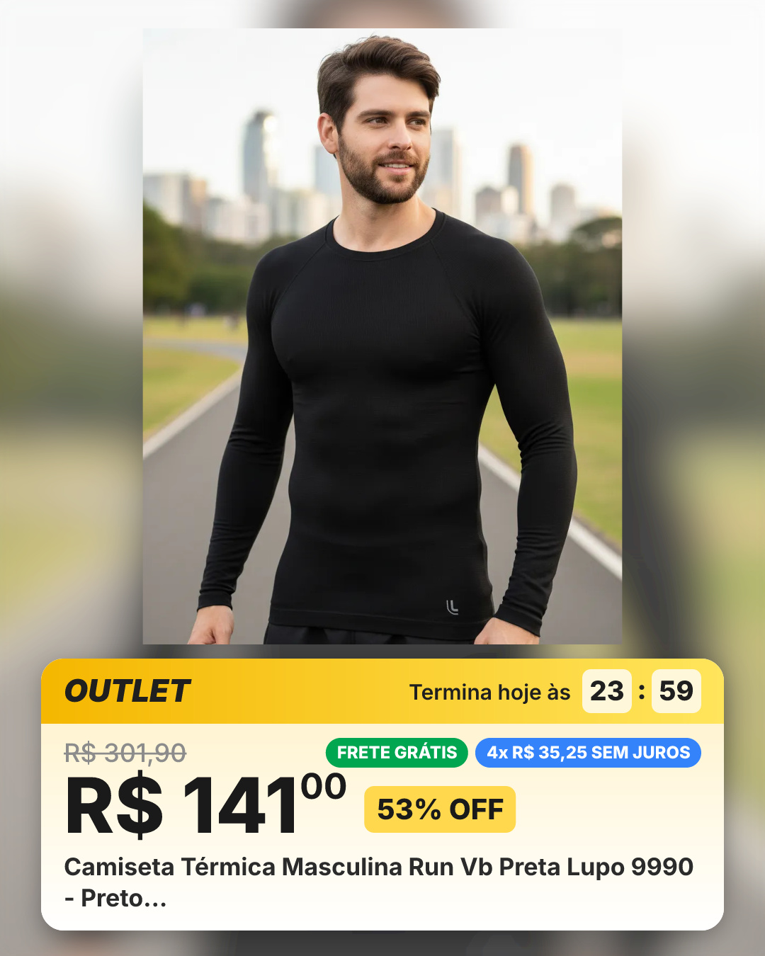 Camiseta Térmica Masculina Run Vb Preta Lupo 9990 - Preto…