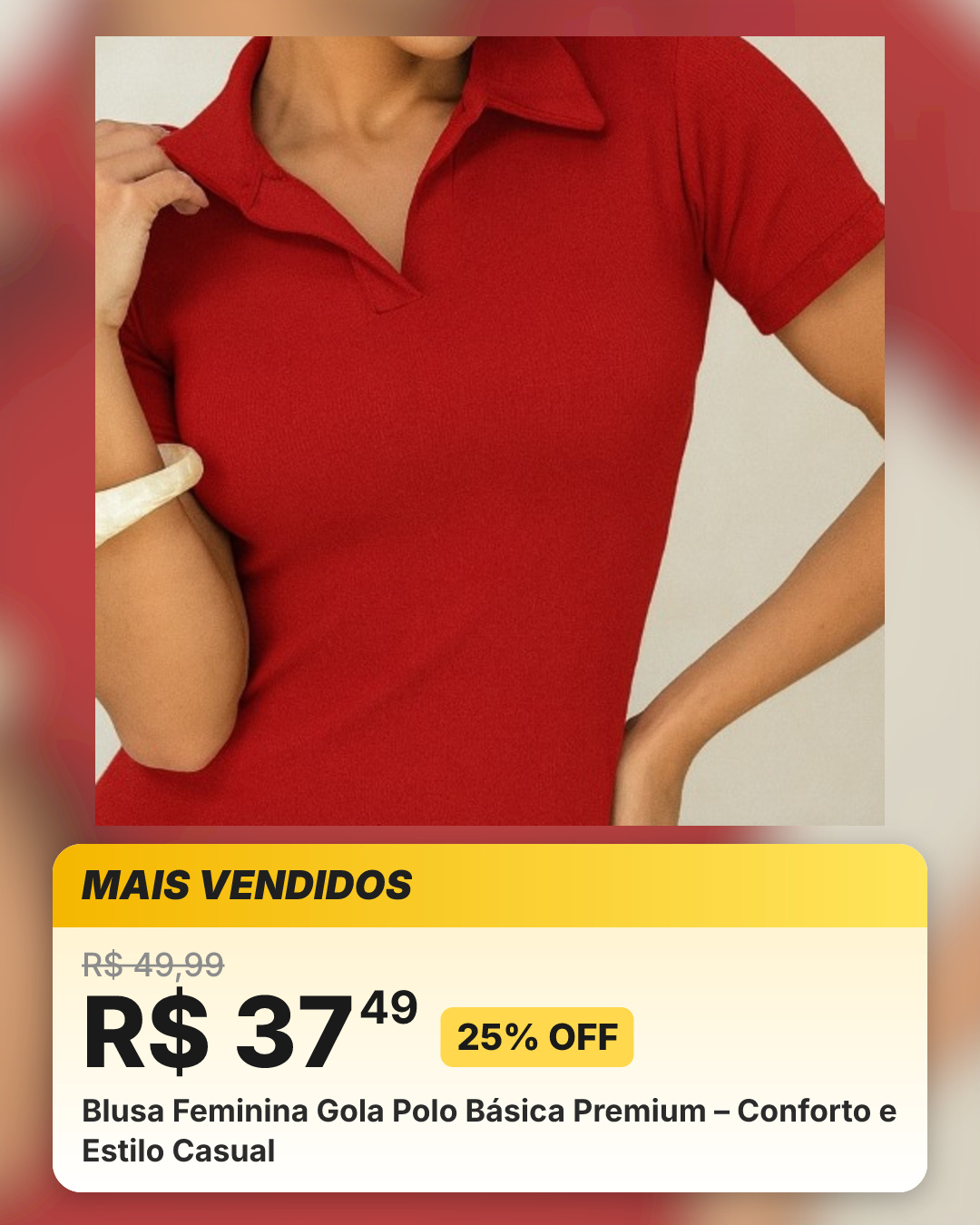 Blusa Feminina Gola Polo Básica Premium – Conforto e Estilo Casual