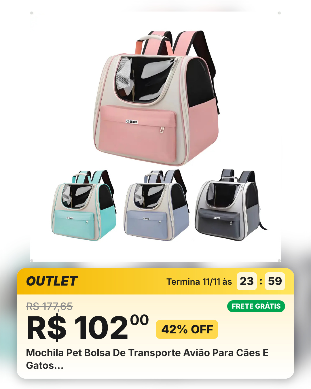 Mochila Pet Bolsa De Transporte Avião Para Cães E Gatos…