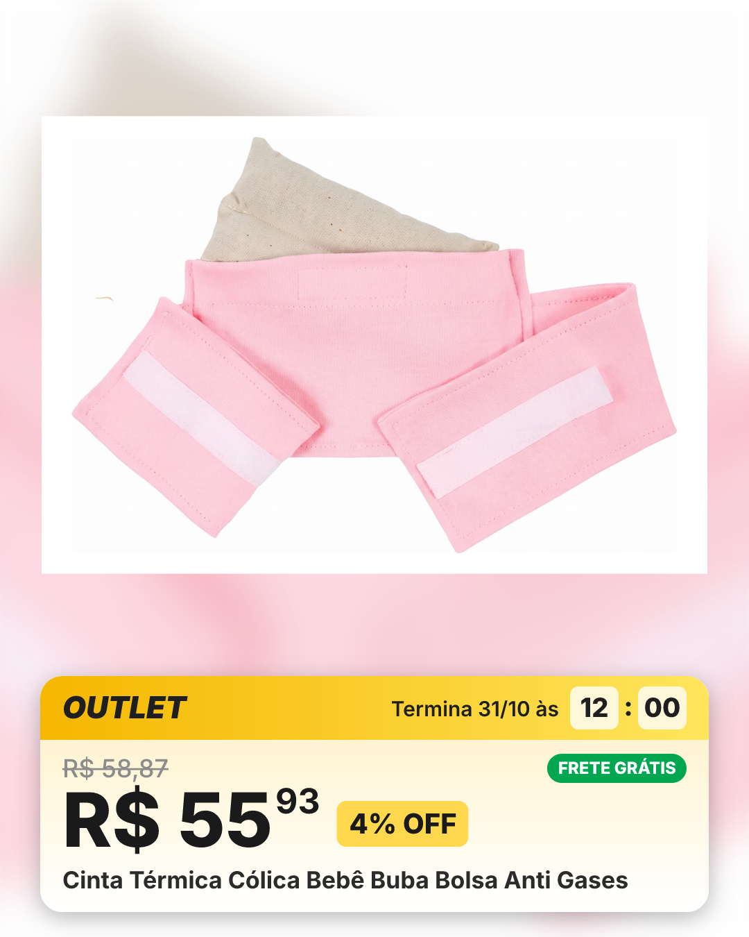 Cinta Térmica Cólica Bebê Buba Bolsa Anti Gases