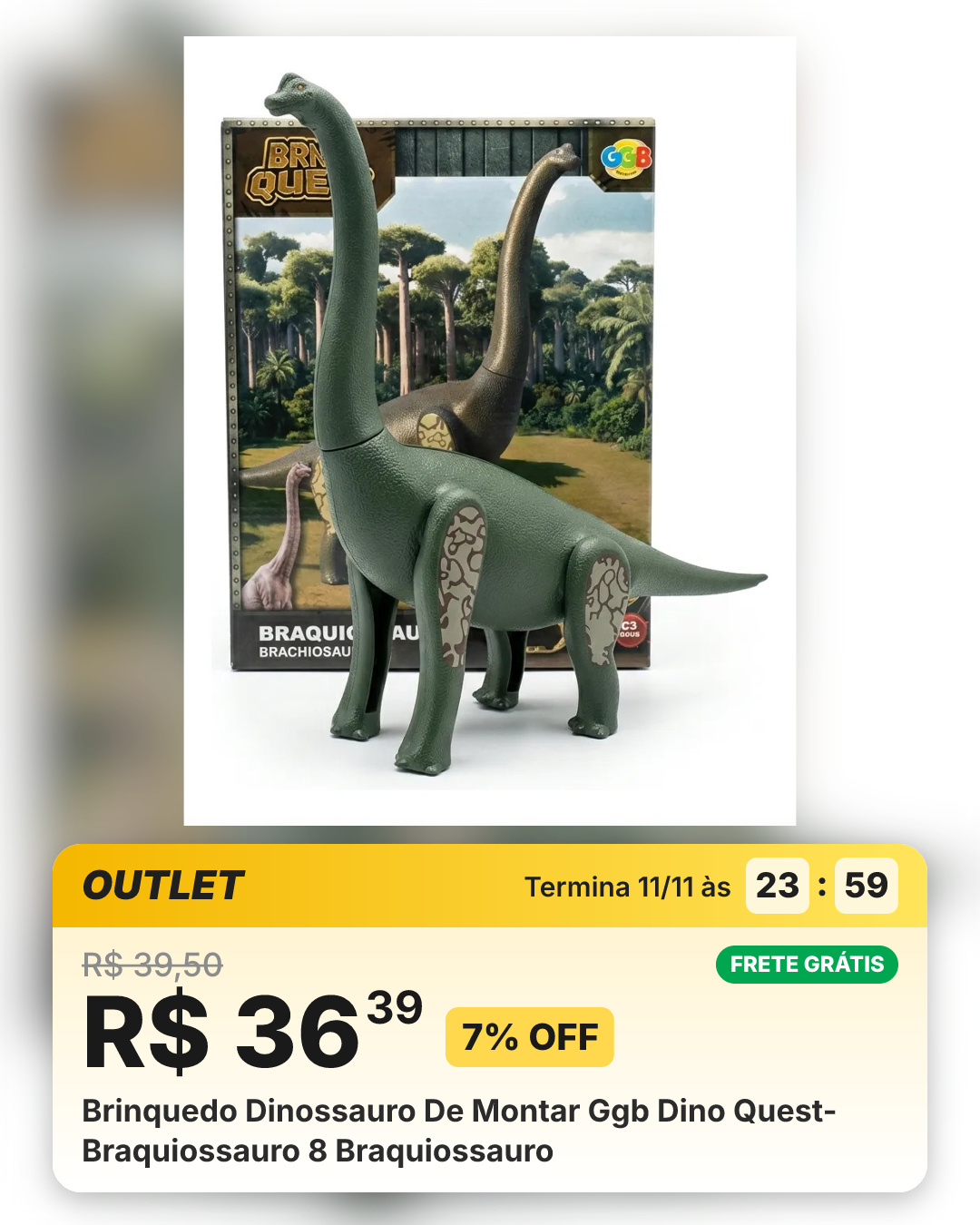Brinquedo Dinossauro De Montar Ggb Dino Quest- Braquiossauro 8 Braquiossauro