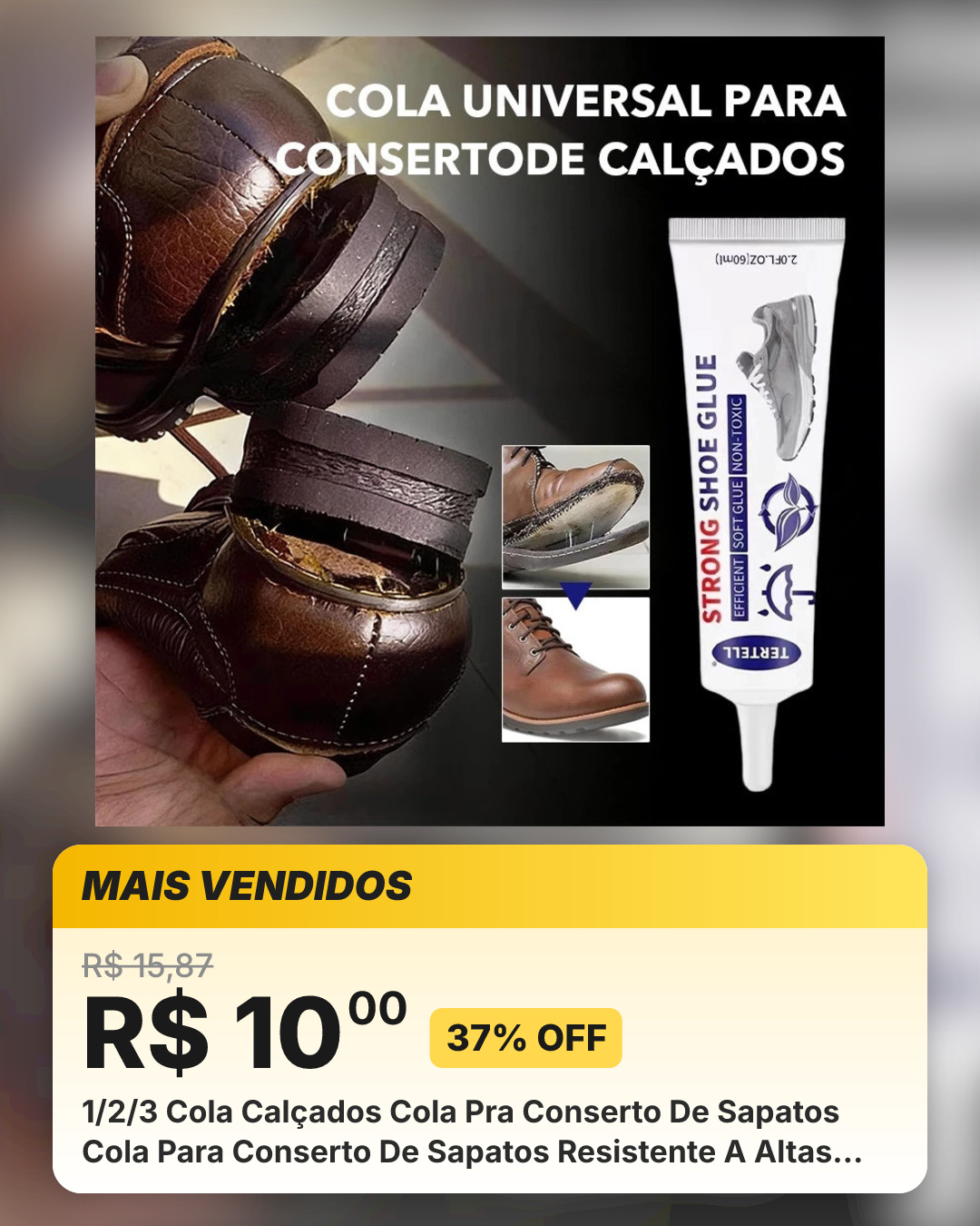 1/2/3 Cola Calçados Cola Pra Conserto De Sapatos Cola Para Conserto De Sapatos Resistente A Altas Temperaturas