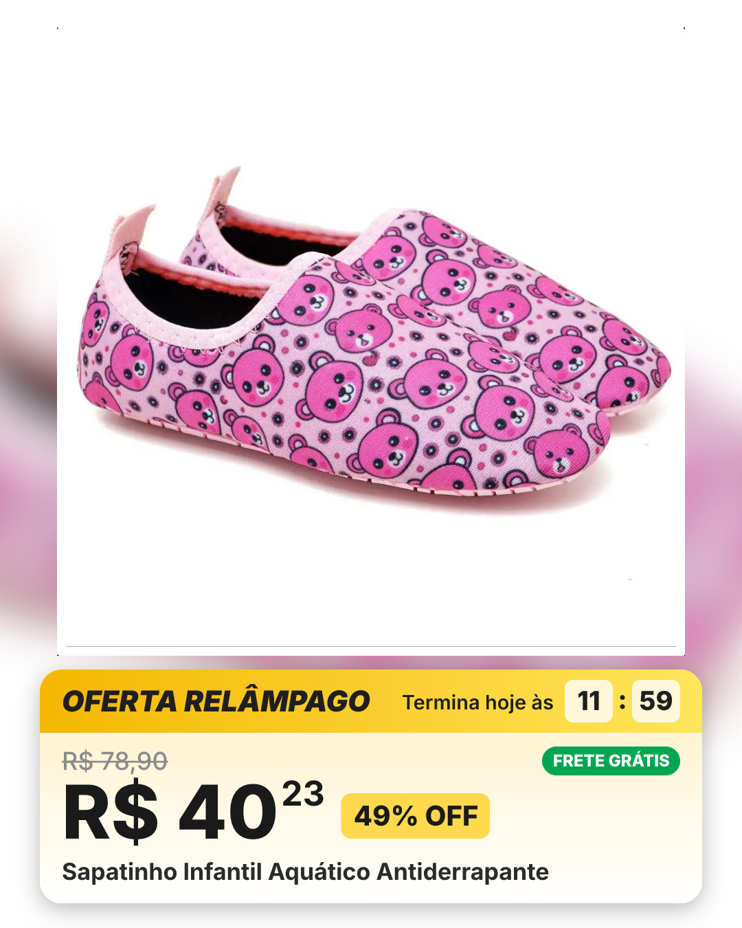 Sapatinho Infantil Aquático Antiderrapante