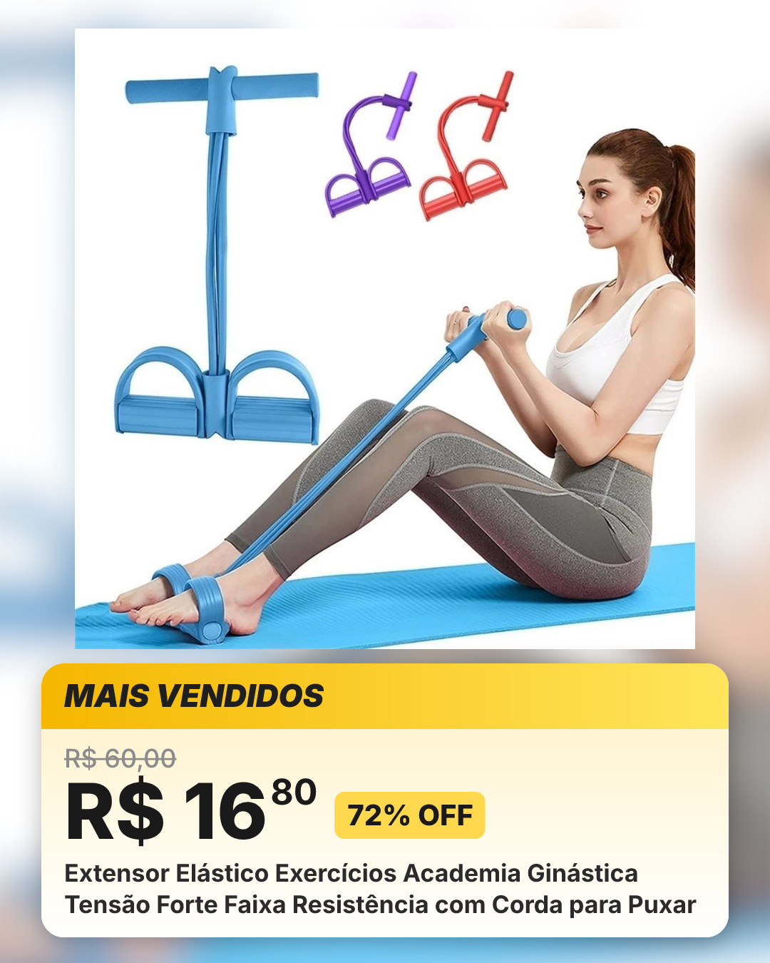 Extensor Elástico Exercícios Academia Ginástica Tensão Forte Faixa Resistência com Corda para Puxar