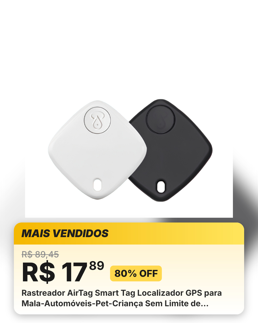 Rastreador AirTag Smart Tag Localizador GPS para Mala-Automóveis-Pet-Criança Sem Limite de Distância