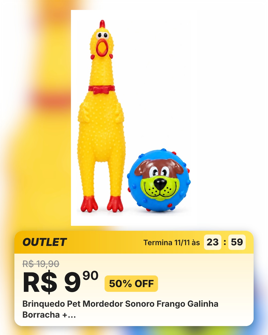 Brinquedo Pet Mordedor Sonoro Frango Galinha Borracha +…