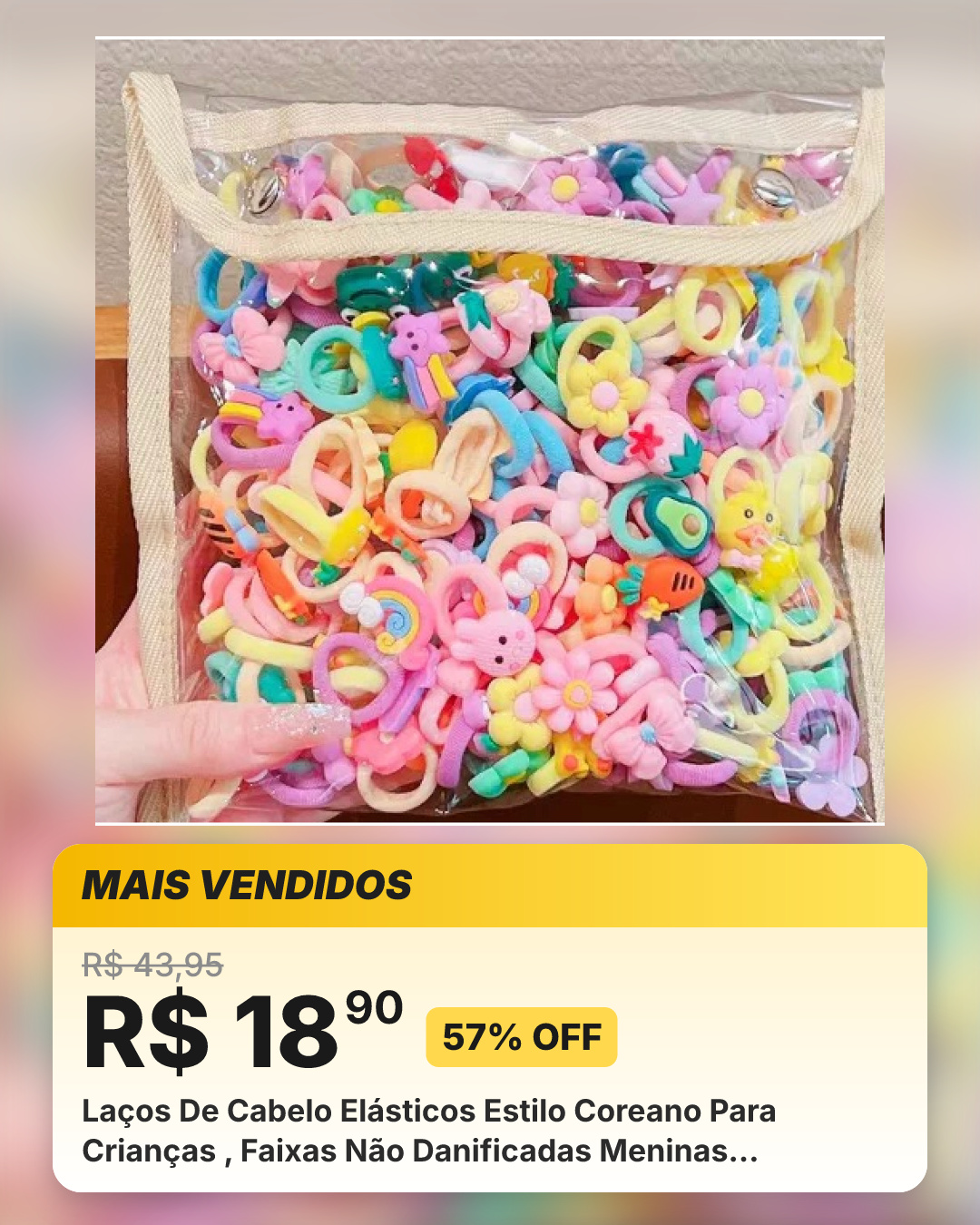 Laços De Cabelo Elásticos Estilo Coreano Para Crianças , Faixas Não Danificadas Meninas , Acessórios ABCSHOP