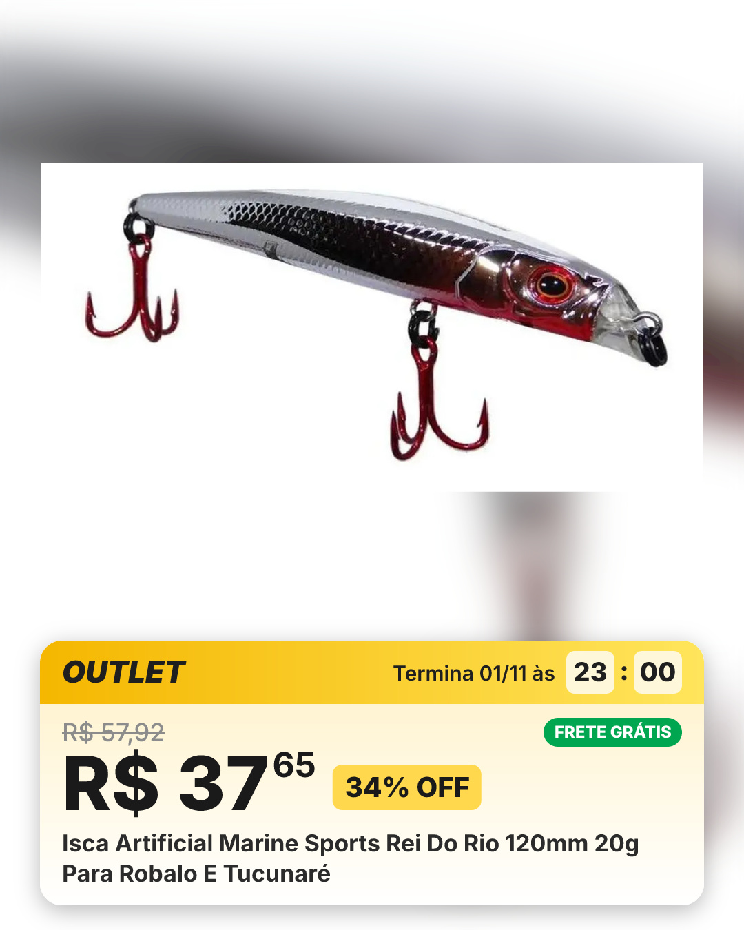 Isca Artificial Marine Sports Rei Do Rio 120mm 20g Para Robalo E Tucunaré