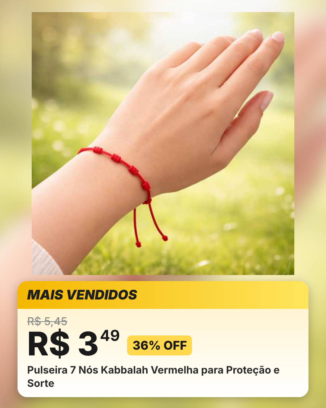 Pulseira 7 Nós Kabbalah Vermelha para Proteção e Sorte