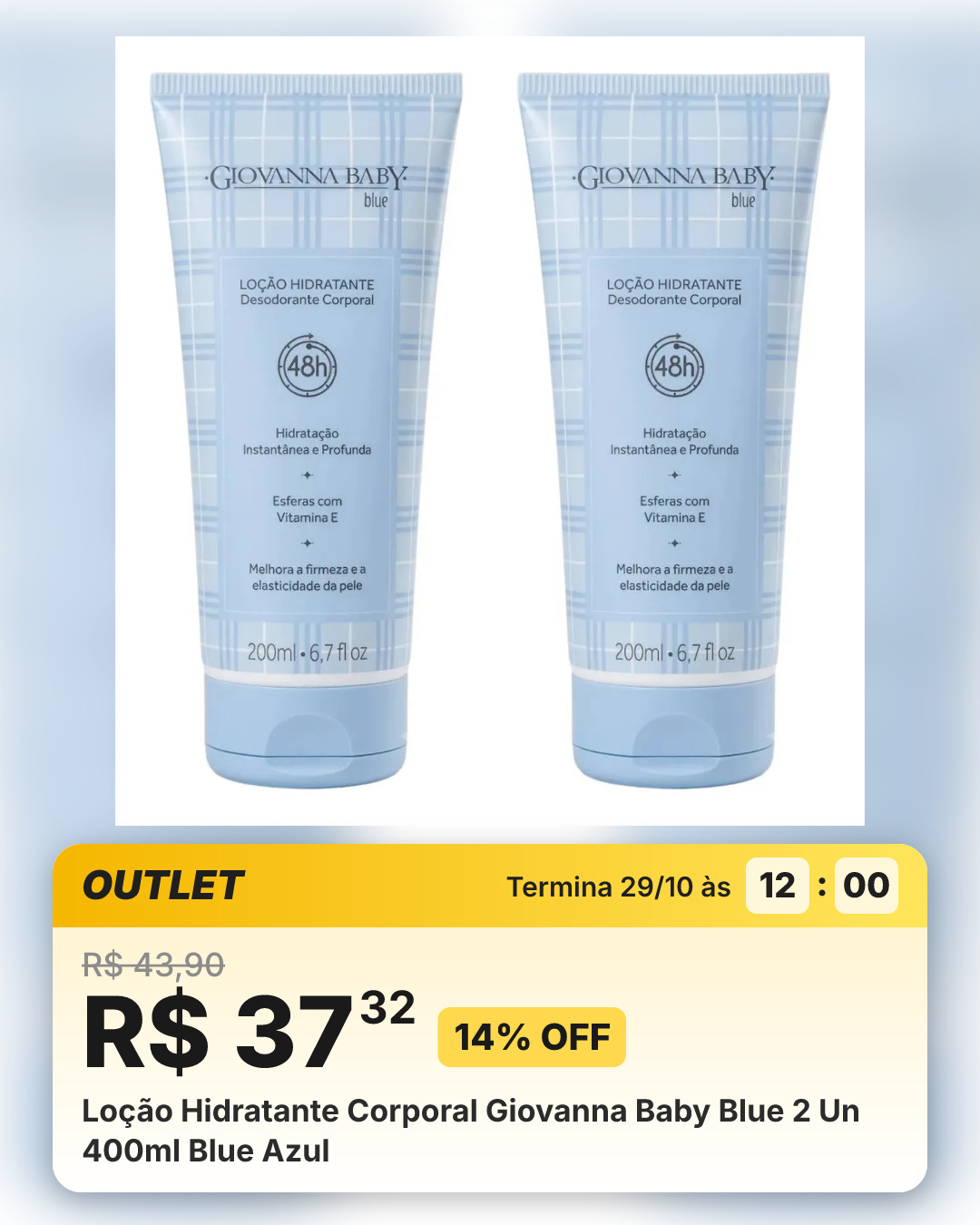 Loção Hidratante Corporal Giovanna Baby Blue 2 Un 400ml Blue Azul