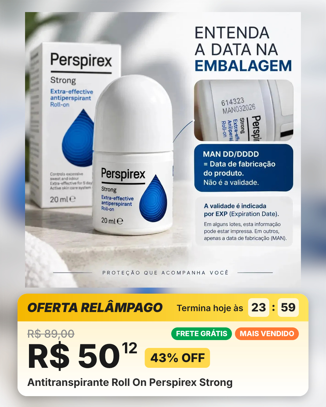 Antitranspirante Roll On Perspirex Strong