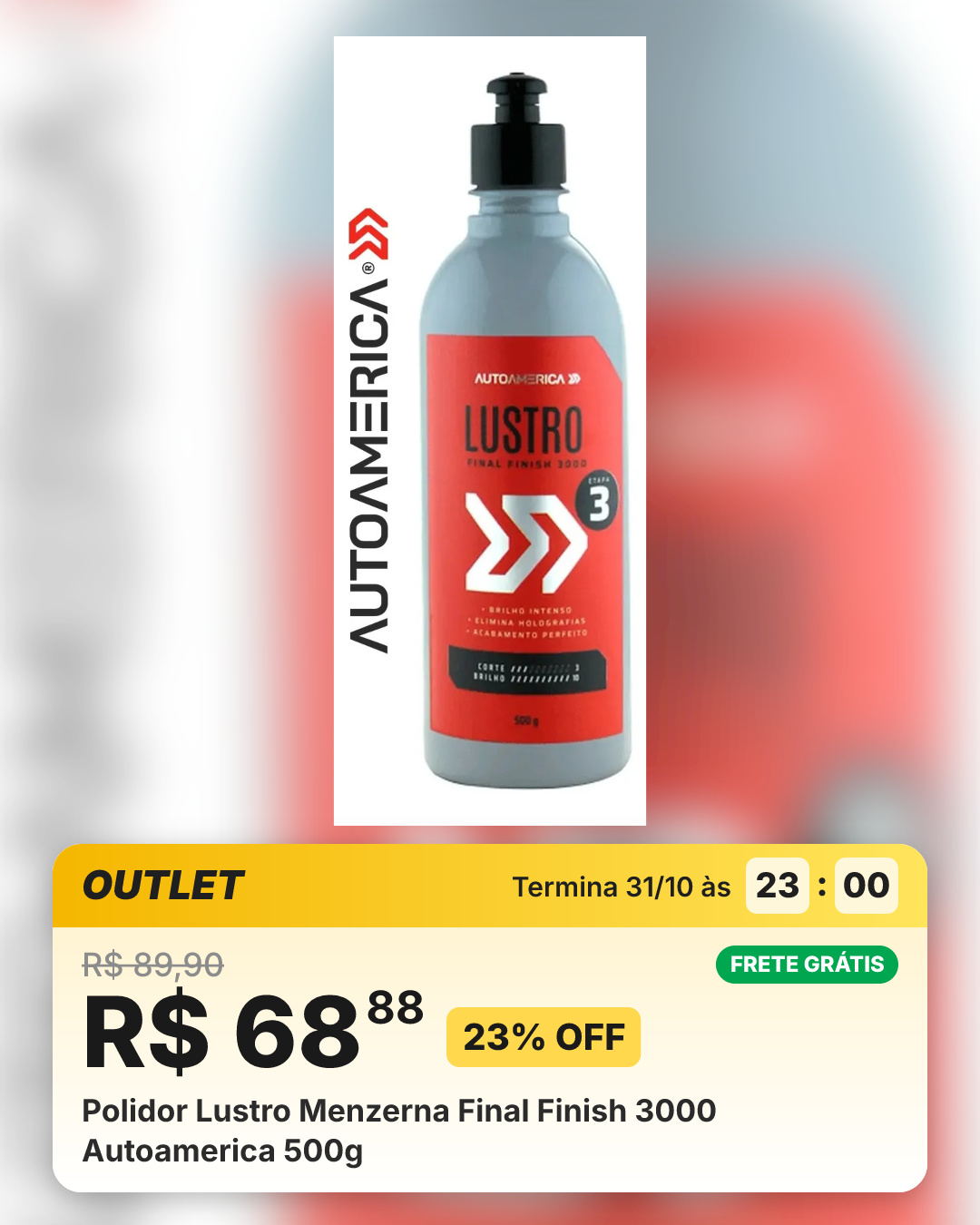 Polidor Lustro Menzerna Final Finish 3000 Autoamerica 500g