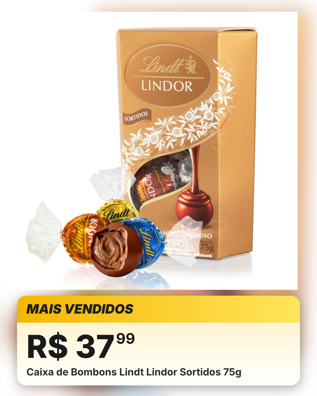 Caixa de Bombons Lindt Lindor Sortidos 75g