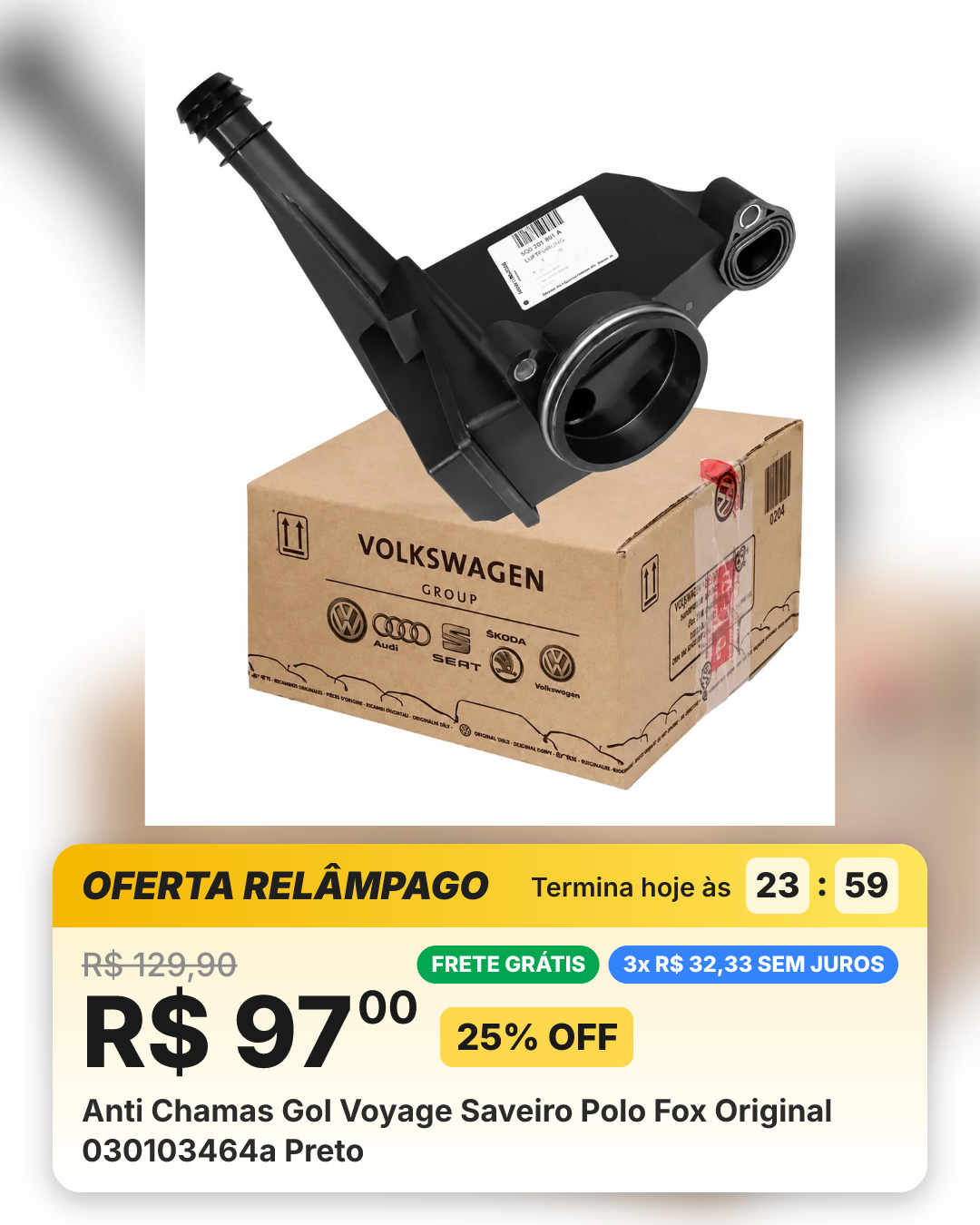 Anti Chamas Gol Voyage Saveiro Polo Fox Original 030103464a Preto