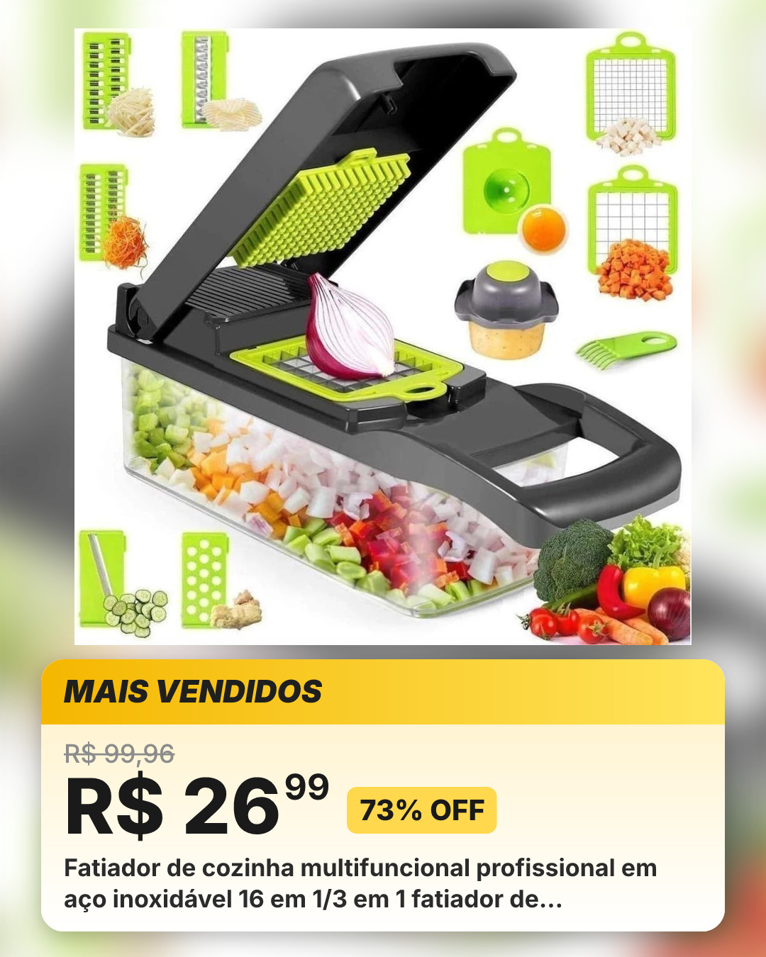 Fatiador de cozinha multifuncional profissional em aço inoxidável 16 em 1/3 em 1 fatiador de vegetais/frutas/legumes