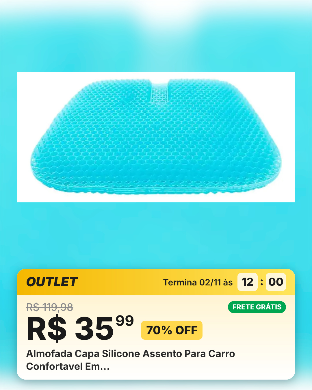 Almofada Capa Silicone Assento Para Carro Confortavel Em…