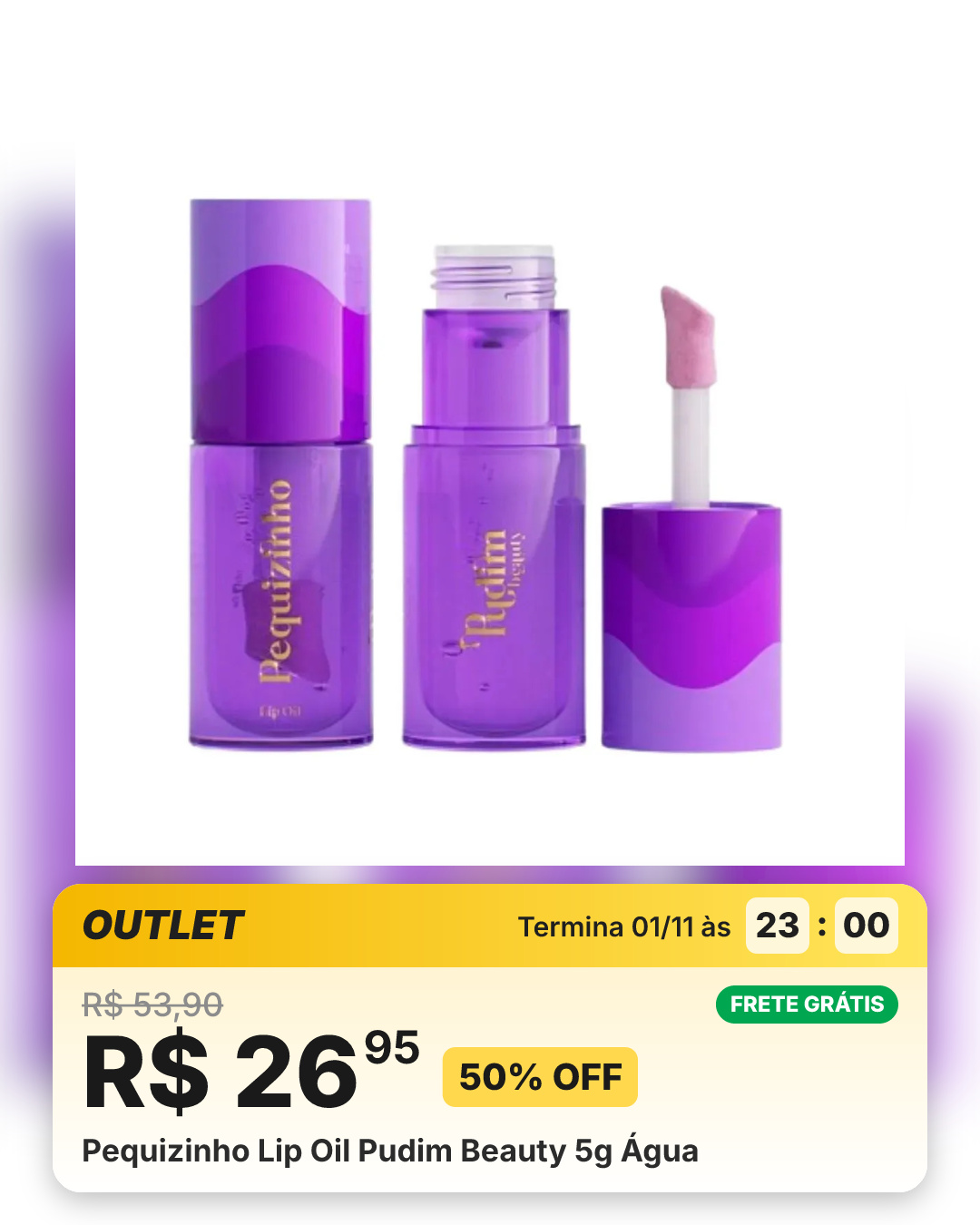 Pequizinho Lip Oil Pudim Beauty 5g Água