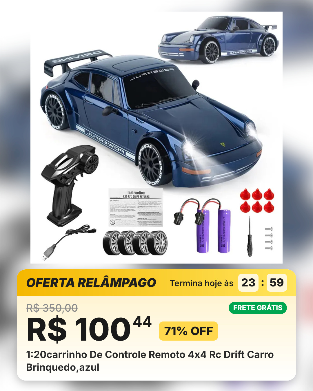 1:20carrinho De Controle Remoto 4x4 Rc Drift Carro Brinquedo,azul