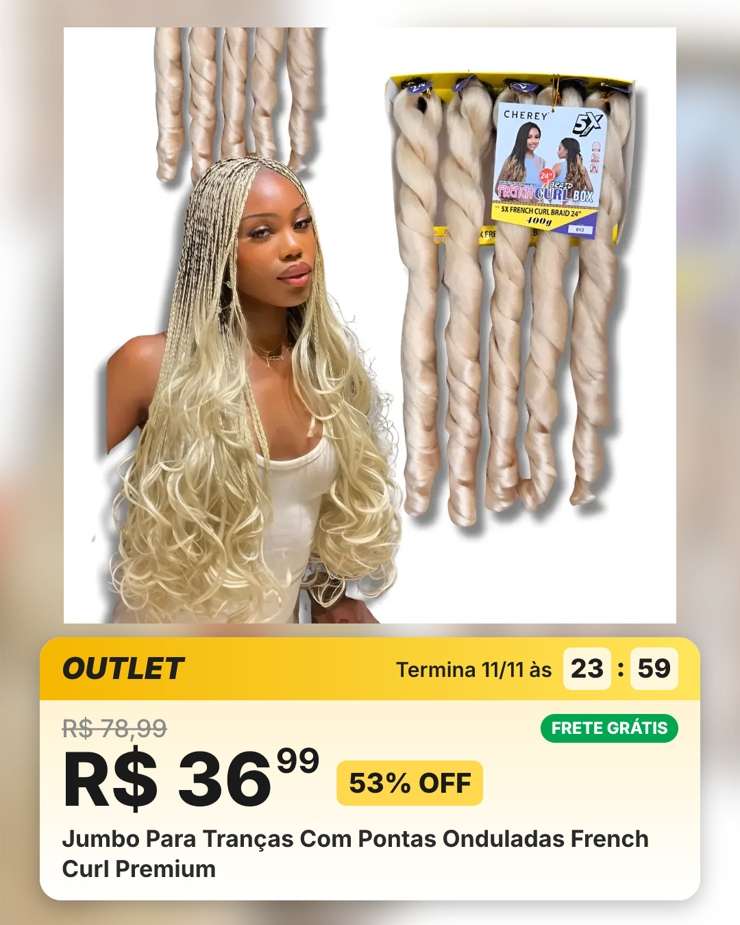 Jumbo Para Tranças Com Pontas Onduladas French Curl Premium