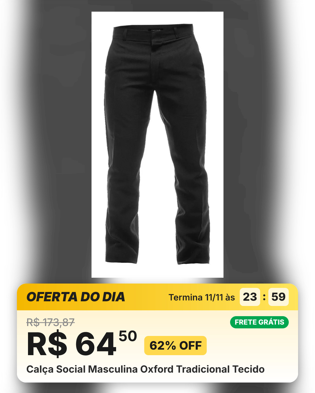 Calça Social Masculina Oxford Tradicional Tecido