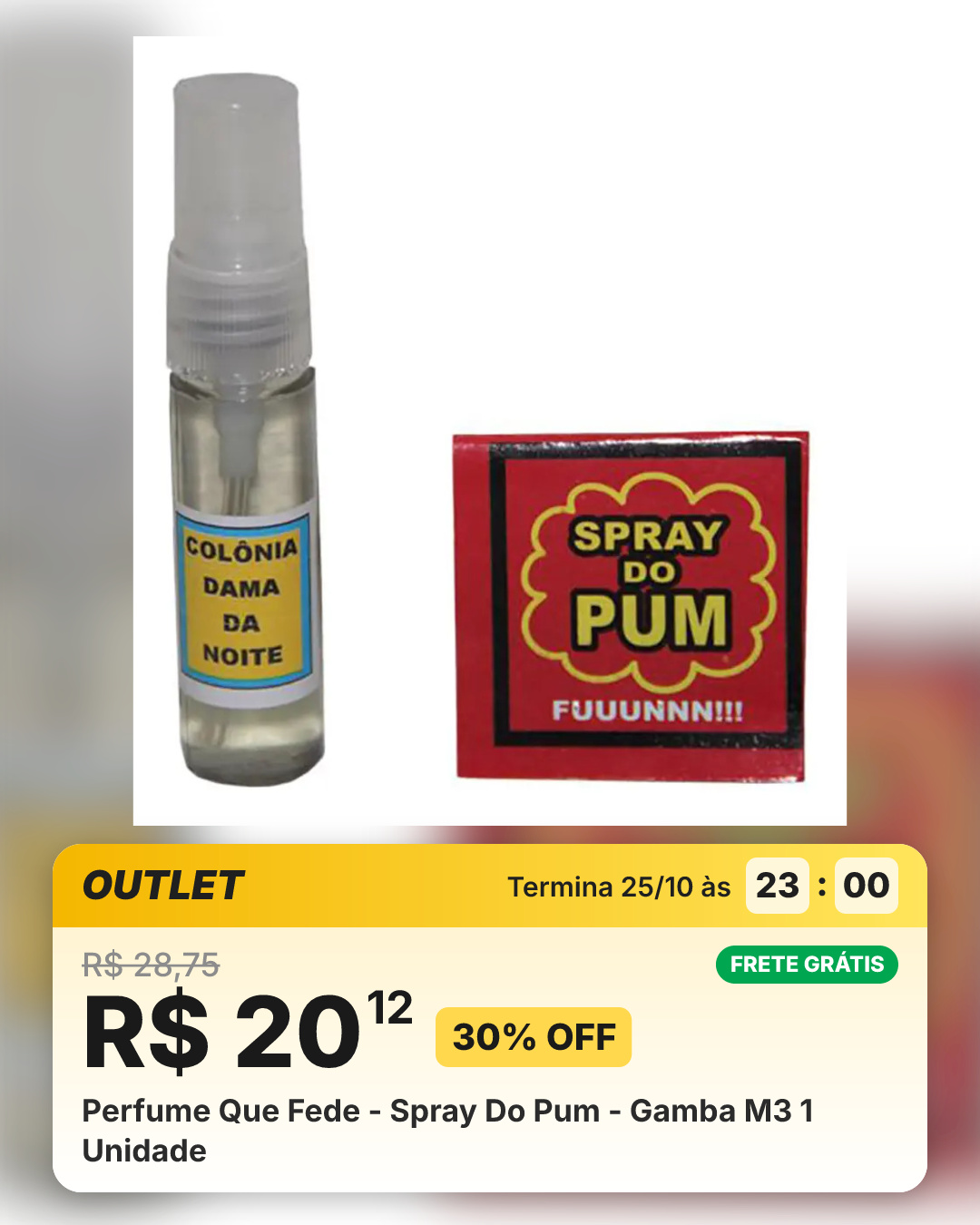 Perfume Que Fede - Spray Do Pum - Gamba M3 1 Unidade