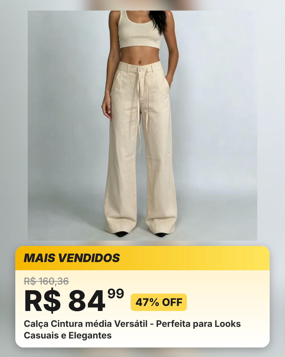 Calça Cintura média Versátil - Perfeita para Looks Casuais e Elegantes