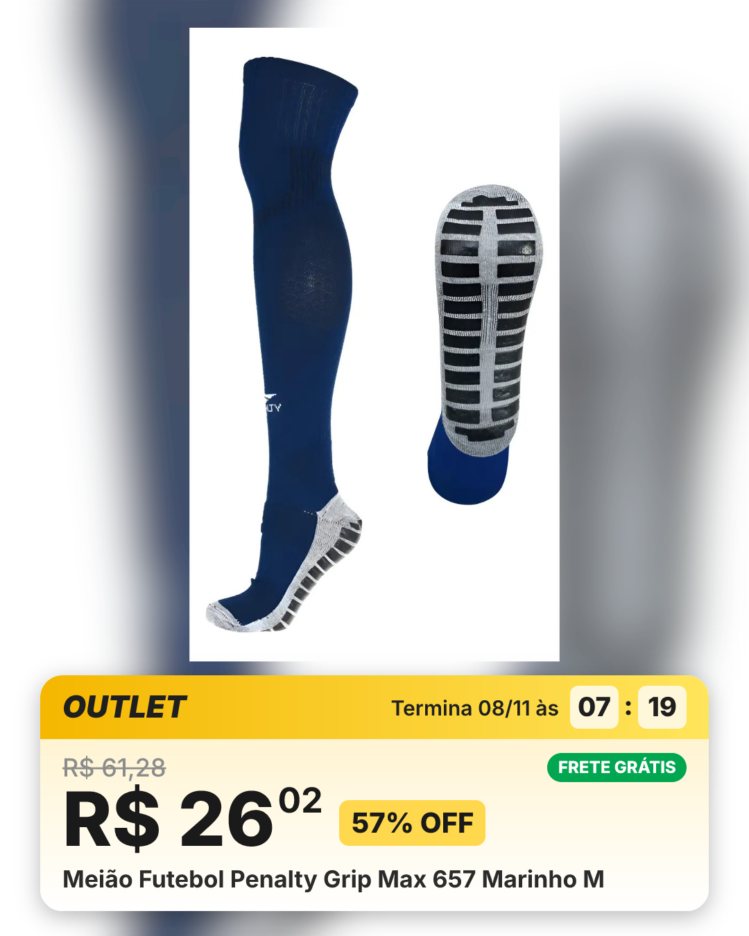 Meião Futebol Penalty Grip Max 657 Marinho M