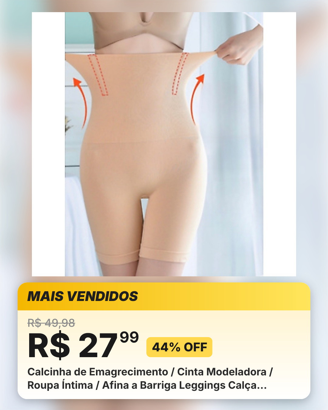 Calcinha de Emagrecimento / Cinta Modeladora / Roupa Íntima / Afina a Barriga Leggings Calça Feminina 2024