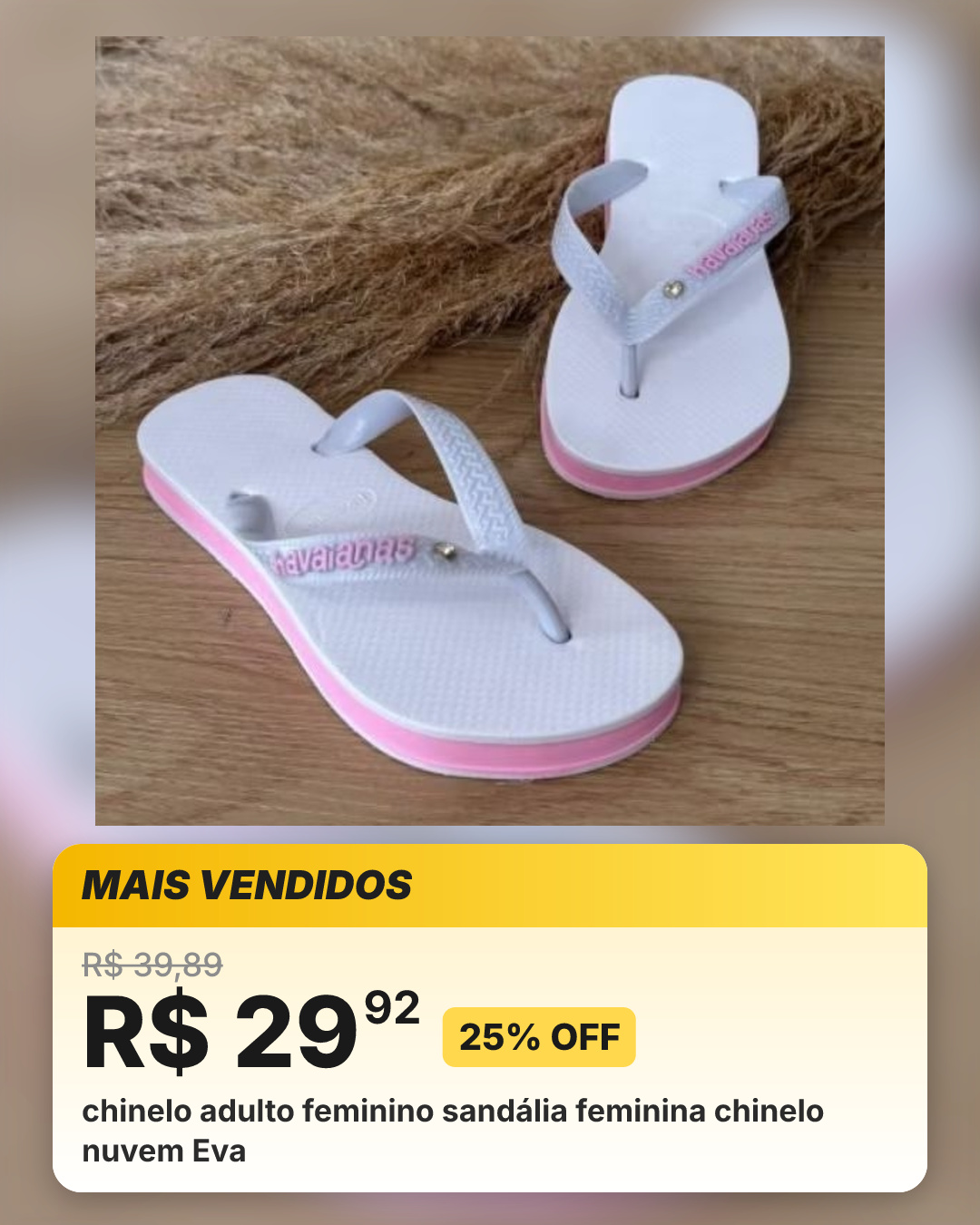 chinelo adulto feminino sandália feminina chinelo nuvem Eva