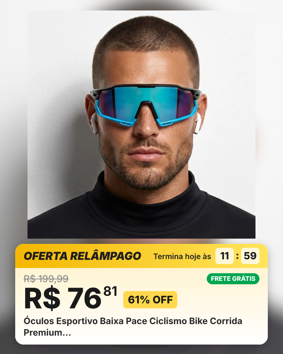 Óculos Esportivo Baixa Pace Ciclismo Bike Corrida Premium…