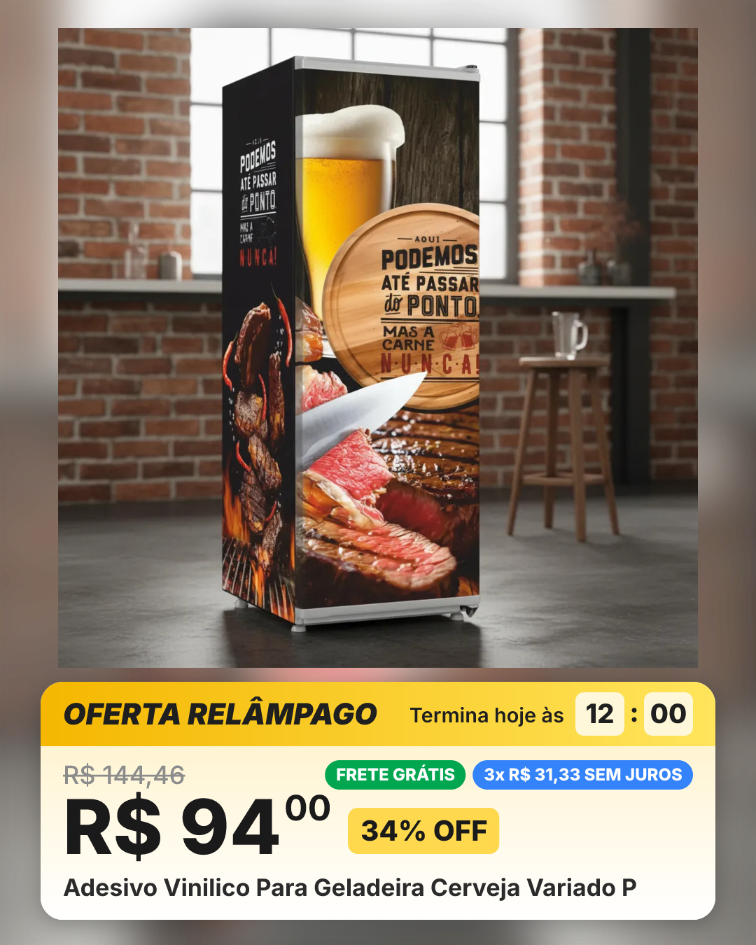Adesivo Vinilico Para Geladeira Cerveja Variado P