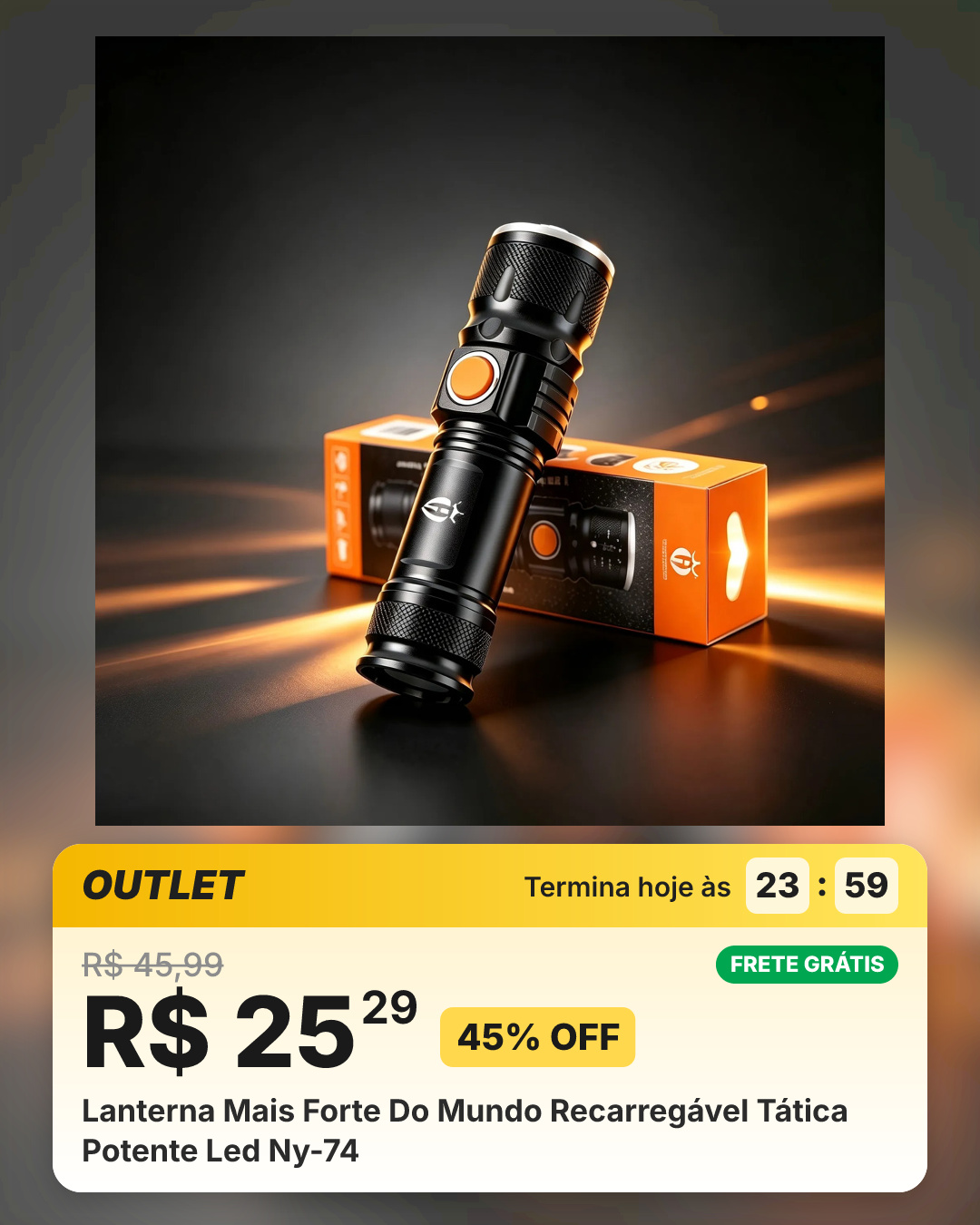 Lanterna Mais Forte Do Mundo Recarregável Tática Potente Led Ny-74