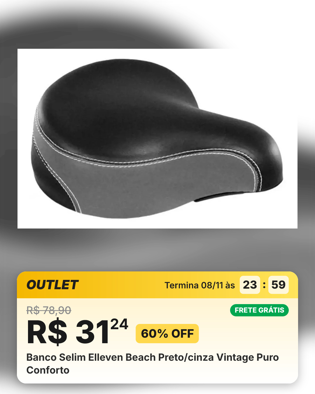 Banco Selim Elleven Beach Preto/cinza Vintage Puro Conforto