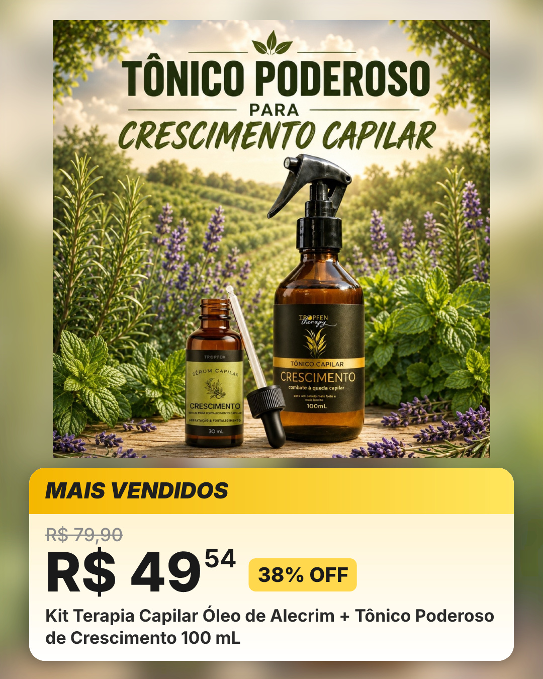 Kit Terapia Capilar Óleo de Alecrim + Tônico Poderoso de Crescimento 100 mL