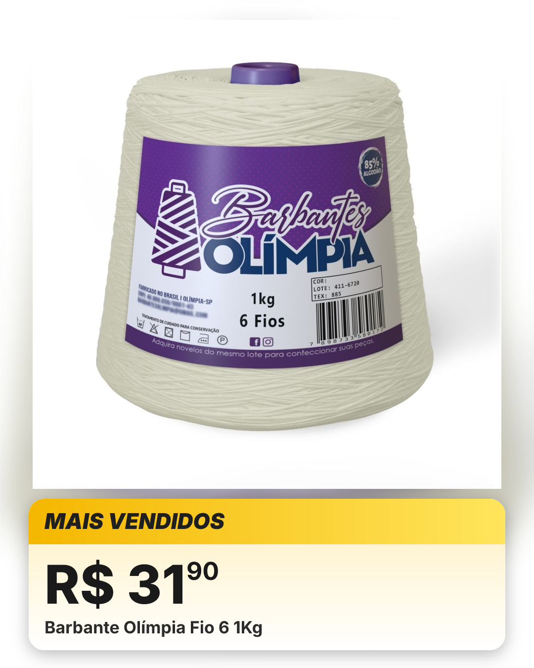 Barbante Olímpia Fio 6 1Kg