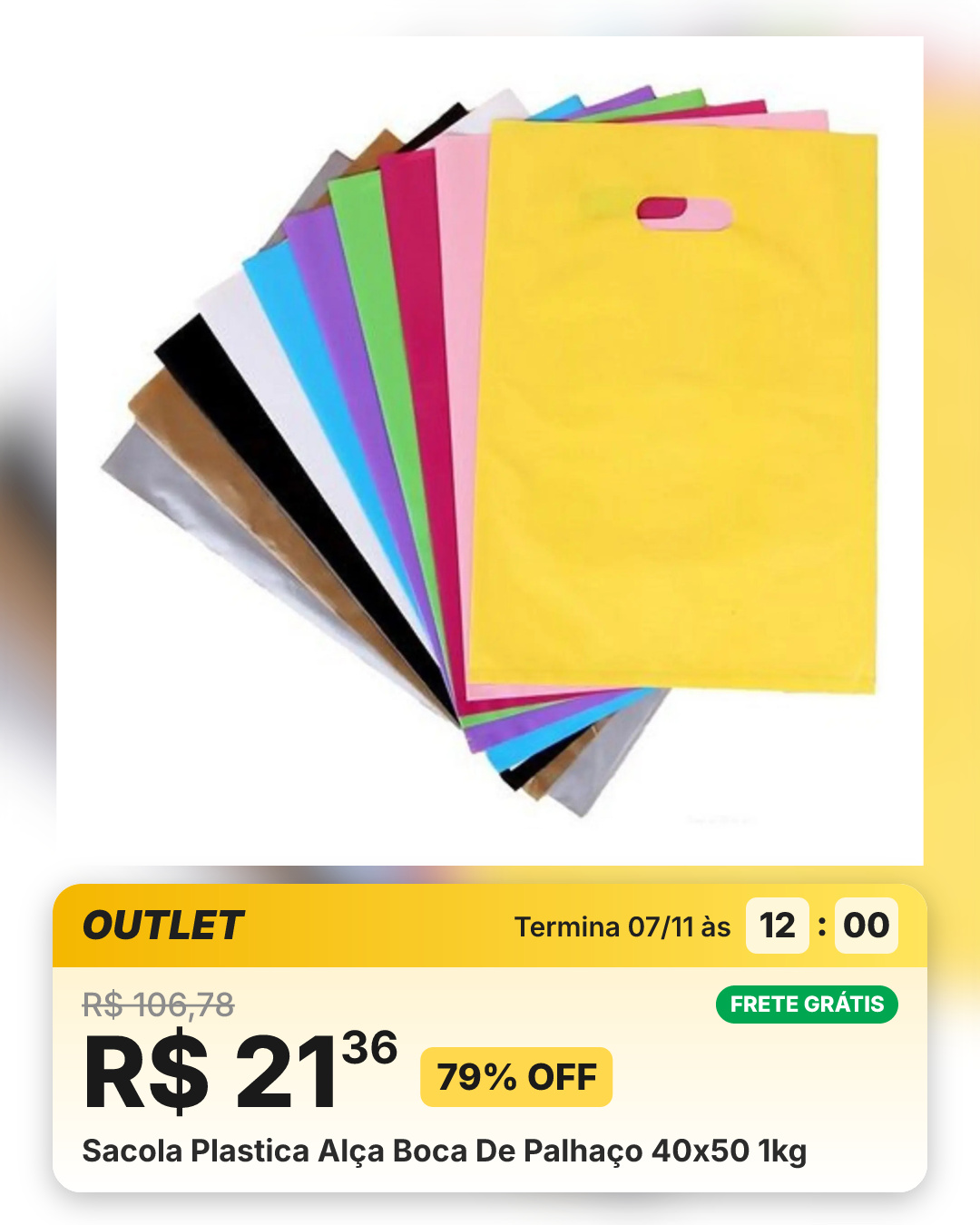 Sacola Plastica Alça Boca De Palhaço 40x50 1kg