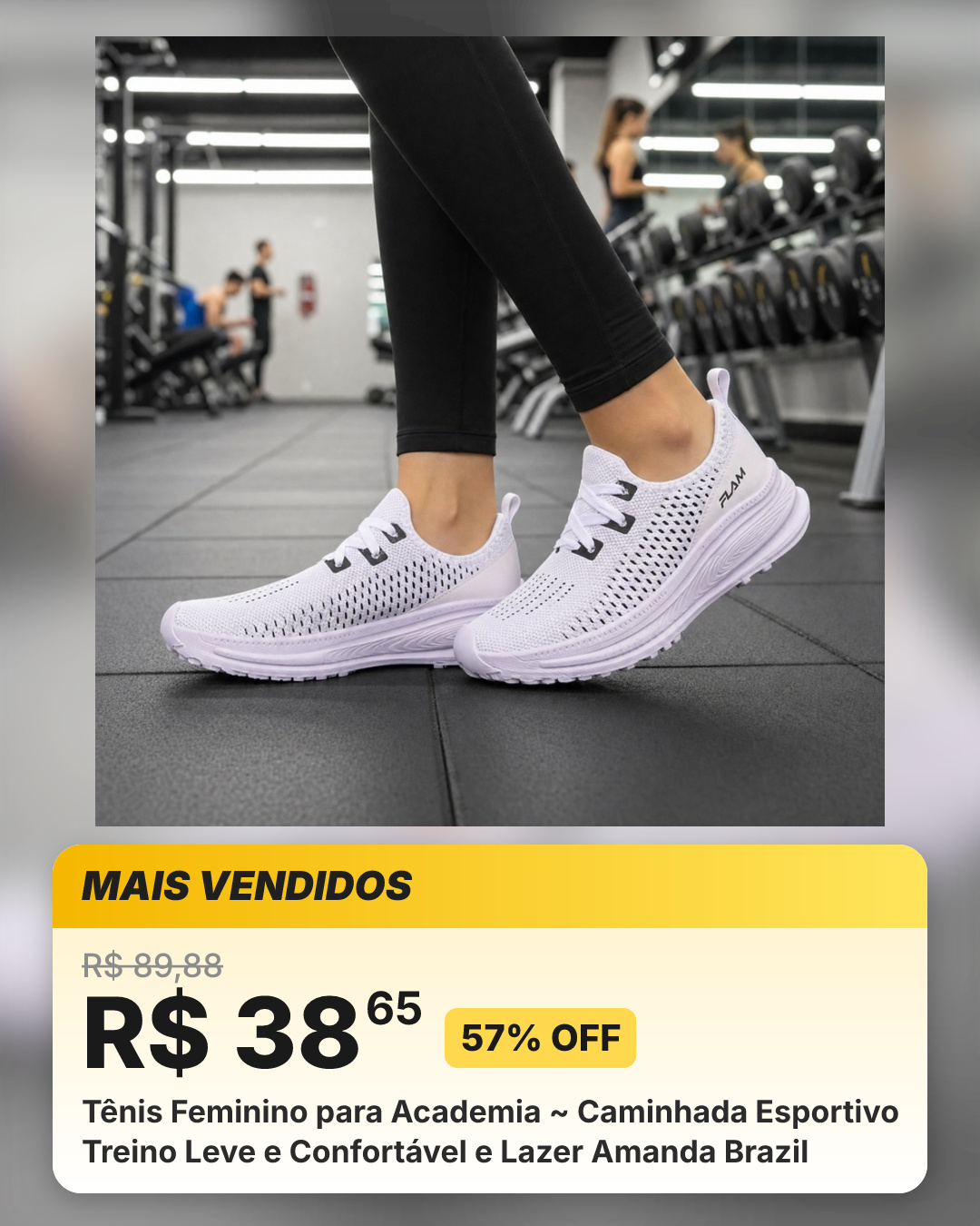 Tênis Feminino para Academia ~ Caminhada Esportivo Treino Leve e Confortável e Lazer Amanda Brazil