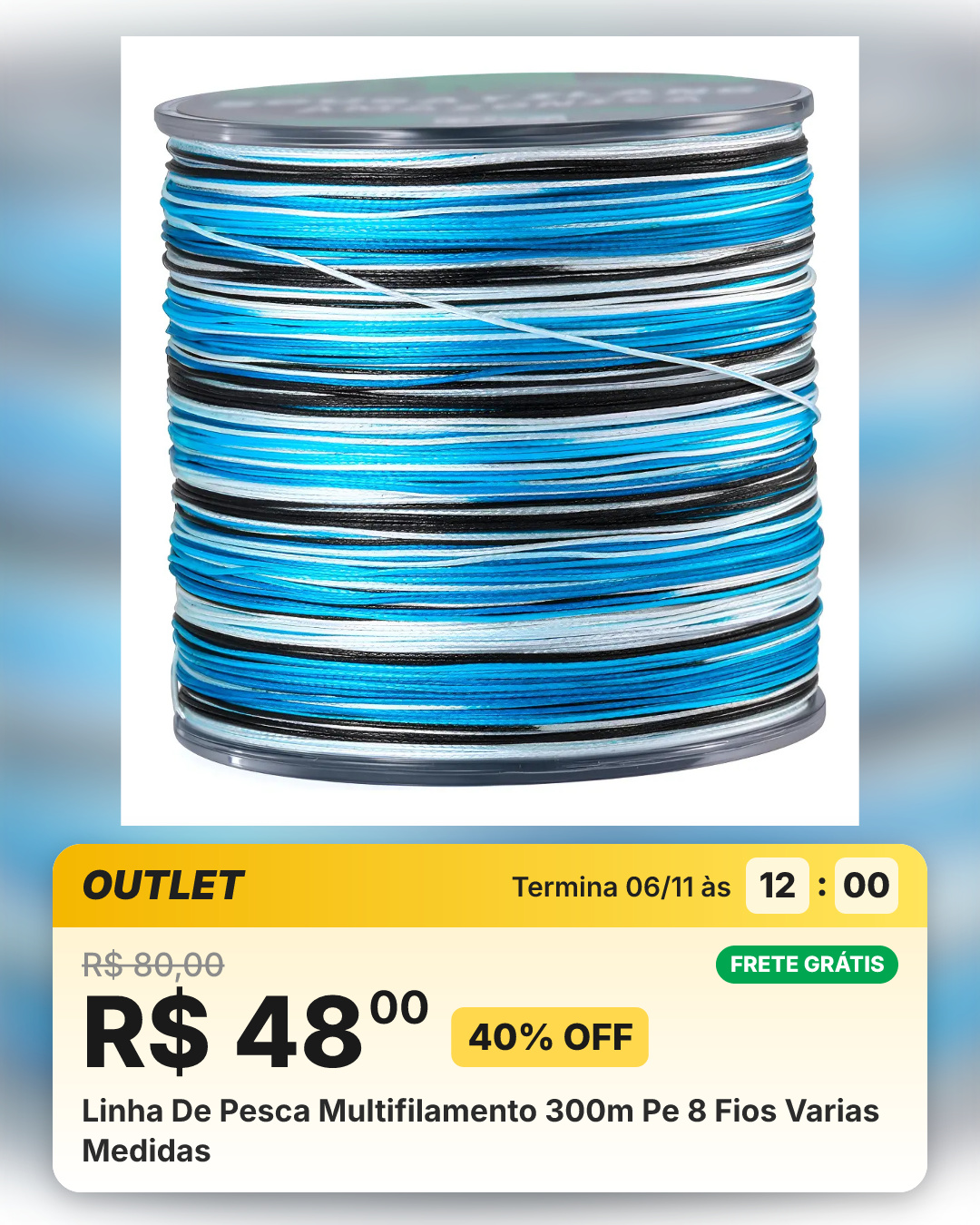 Linha De Pesca Multifilamento 300m Pe 8 Fios Varias Medidas