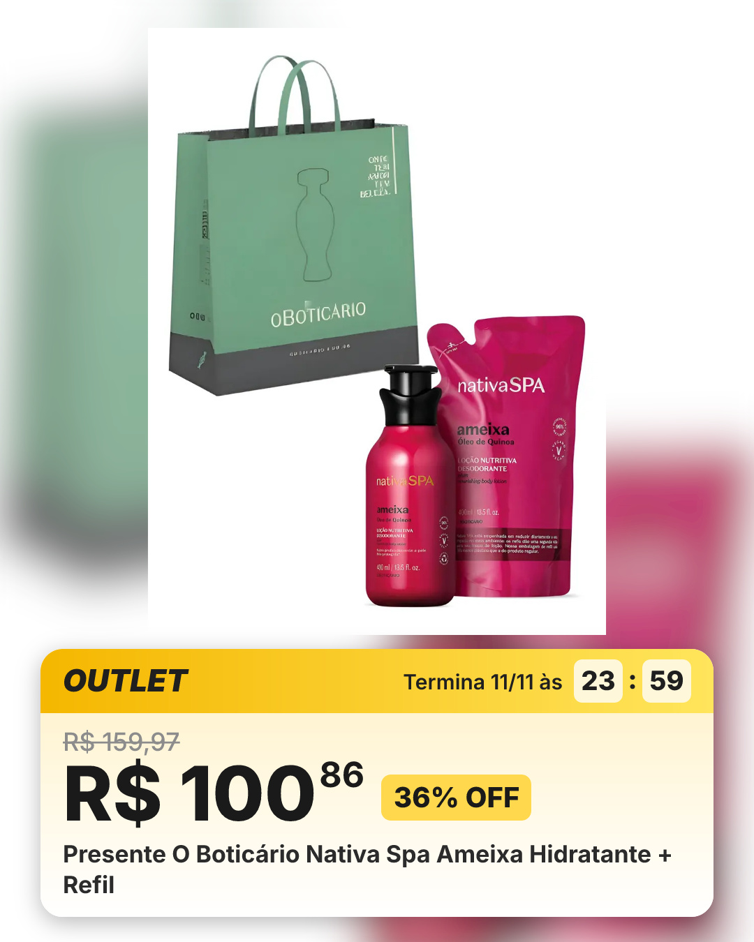 Presente O Boticário Nativa Spa Ameixa Hidratante + Refil