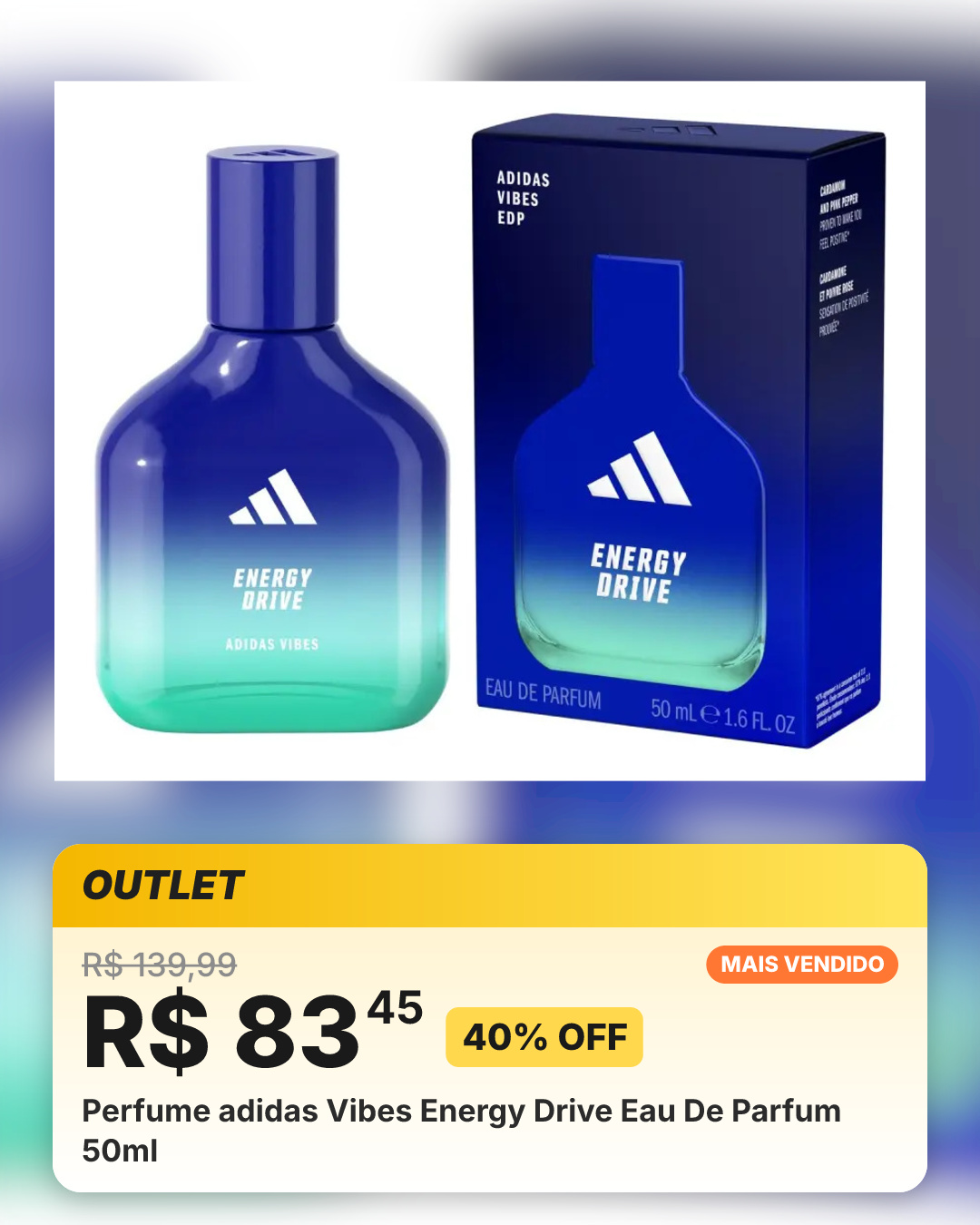 Perfume adidas Vibes Energy Drive Eau De Parfum 50ml