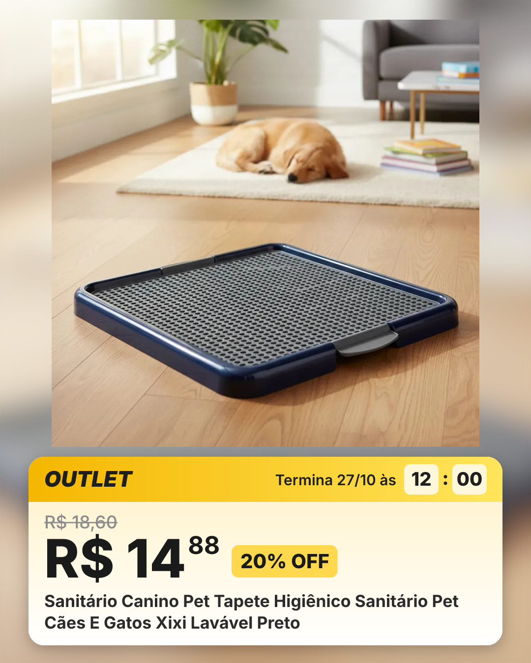 Sanitário Canino Pet Tapete Higiênico Sanitário Pet Cães E Gatos Xixi Lavável Preto